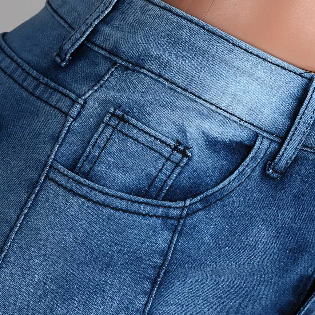 JAYCOSIN джинсы, новые женские модные штаны с высокой талией и карманами, широкие брюки, рваные джинсы с дырками, джинсовые штаны, джинсы, горячая Распродажа, ткань 9606