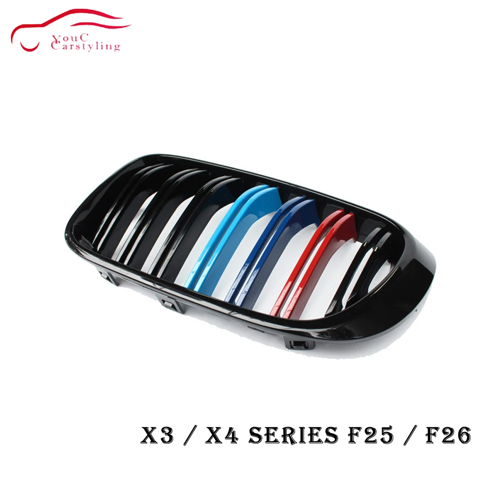 Трехцветная Передняя решетка для BMW X3 F25 facelift X4 F26 2014 2018|Гоночные решетки| |