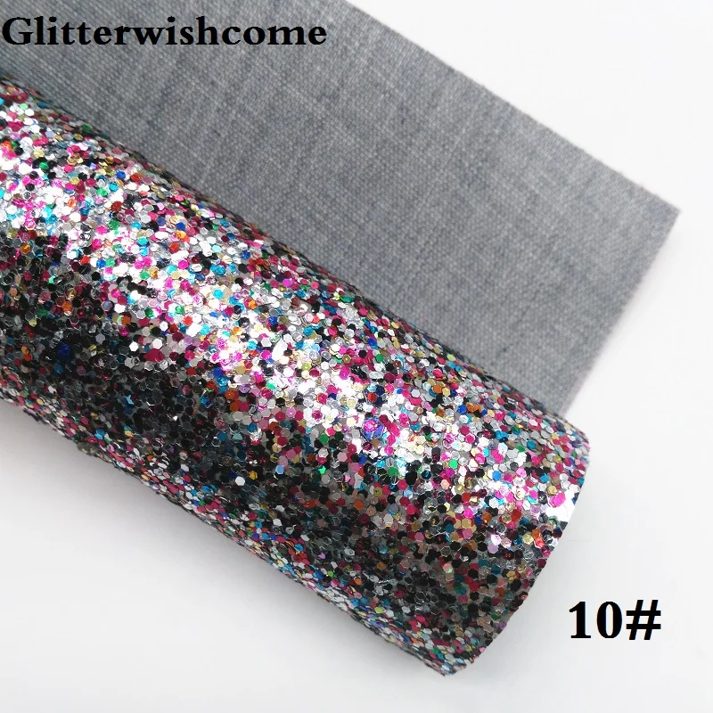 Glitterwishcome 21X29 см A4 размер винил для бантов, смешанный Блеск плоский толстый блеск кожа ткань винил для бантов, GM087A - Цвет: 10