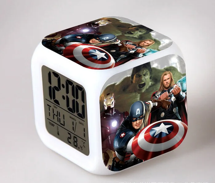 

New Touch Light Minecraft Alarm Clock with LED Cartoon Game Action Toy Figures Star Wars Spiderman Batman Thor Toys Coll Toy