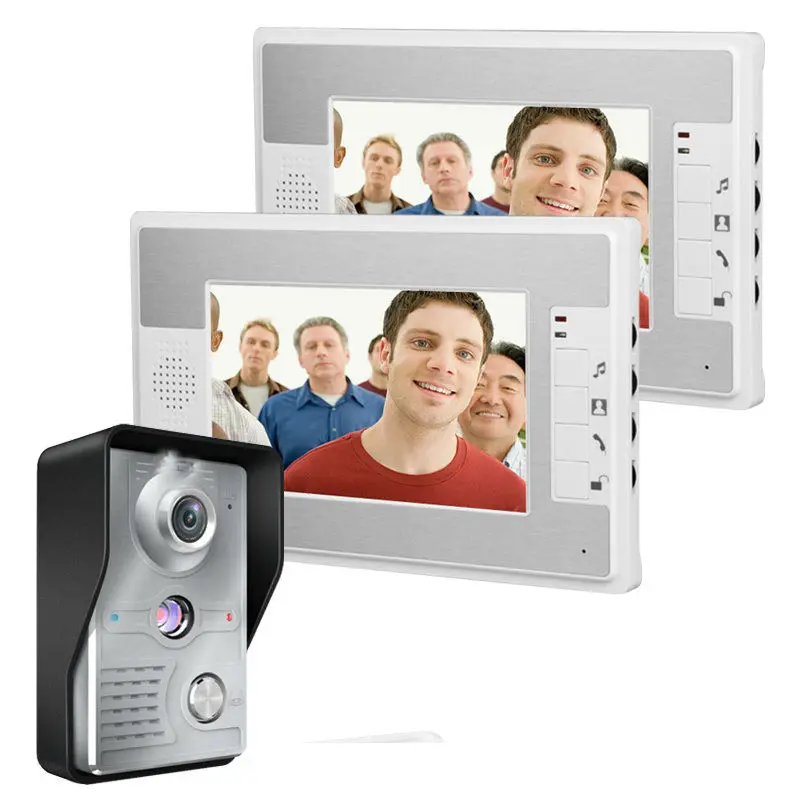 SmartYIBA домашняя Безопасность видеодомофон " дюймовый монитор проводной видео дверной звонок Домофон Система 2 монитора 1 камера - Цвет: 802MK12
