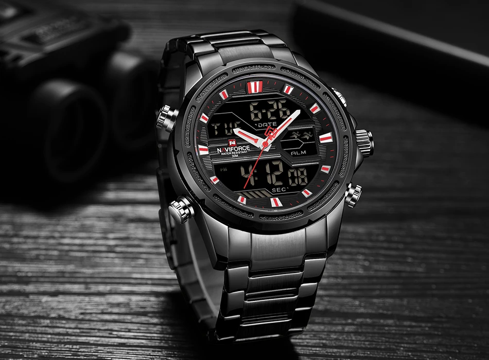 New NAVIFORCE Mens Analog Watch Luxury Fashion Sport Waterproof Quartz Wristwatch All-Steel Male Watches Clock Relogio Masculino -