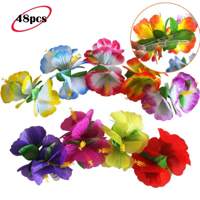 Buy 48pcs/lot Women Hawaii Artificial Flower Hair