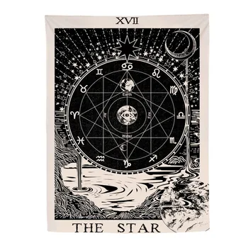 

Vintage European wall hangings witchcraft Bagua tapestry sun moon star dorm room headboard arras carpet astrology blanket