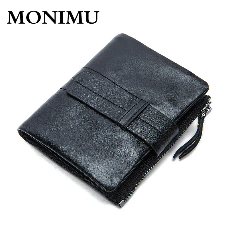 2017 Short Wallet with Zipper Coin Pocket for Men Black Brown Vertical Genuine Leather Male ...