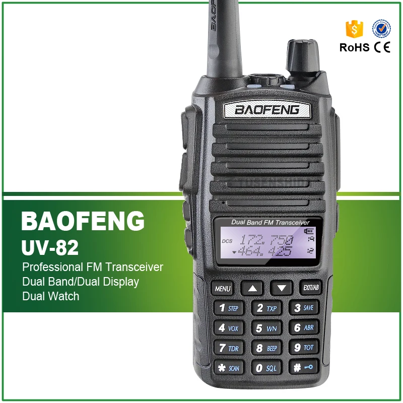Новые оригинальные Baofeng UV-82 5 Вт двухдиапазонный УКВ полиция Dual-PTT двухстороннее радио с гарнитурой