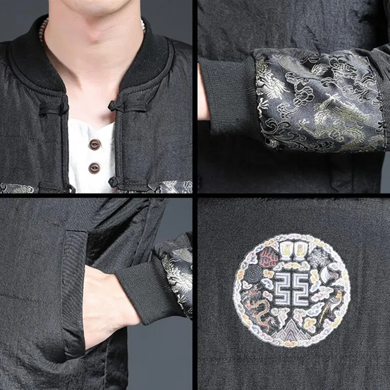  2019 spring autumn men`s light cotton padded parka coat winter jacket men printing Outwear Windbrea
