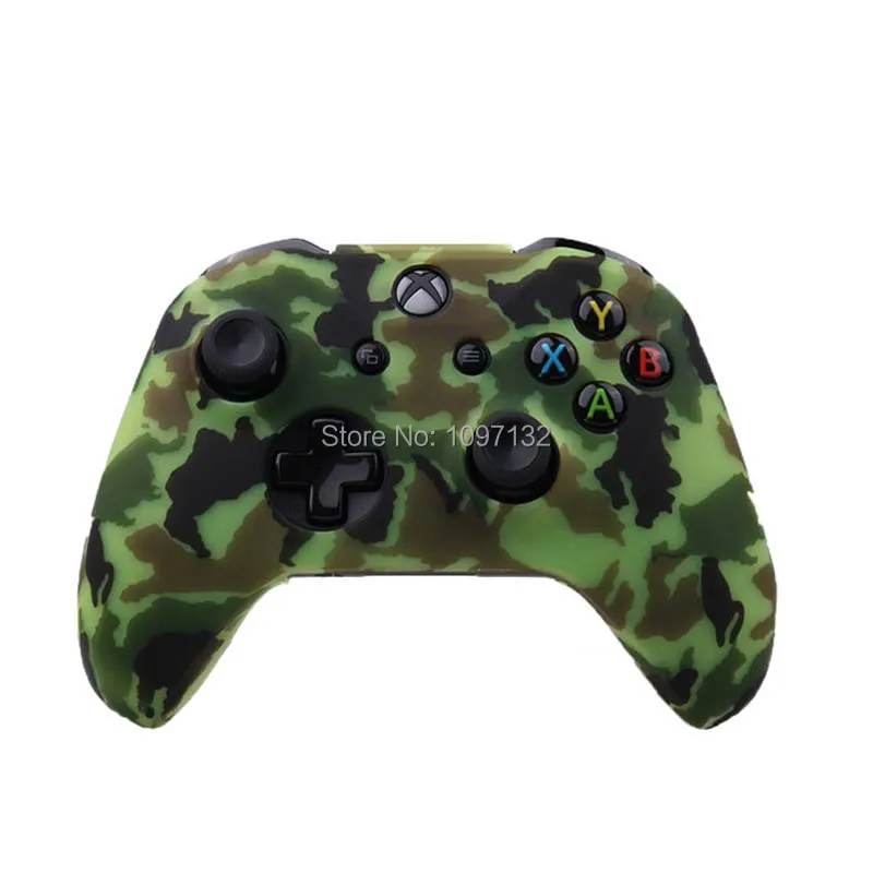 Camouflage Soft Silicone Gel Skin Rubber Case  Gamepad Protective Cover for Xbox One X Slim Controller (2)
