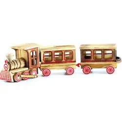 Деревянный моделирование поезд модель детская для раннего развития игрушки украшения дома с орнаментами Подарочные ручной работы