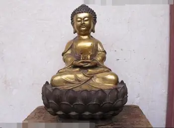 

13"Tibet Buddhism Bronze Gild Tathagata Amitayus Sakyamuni Buddha Statue