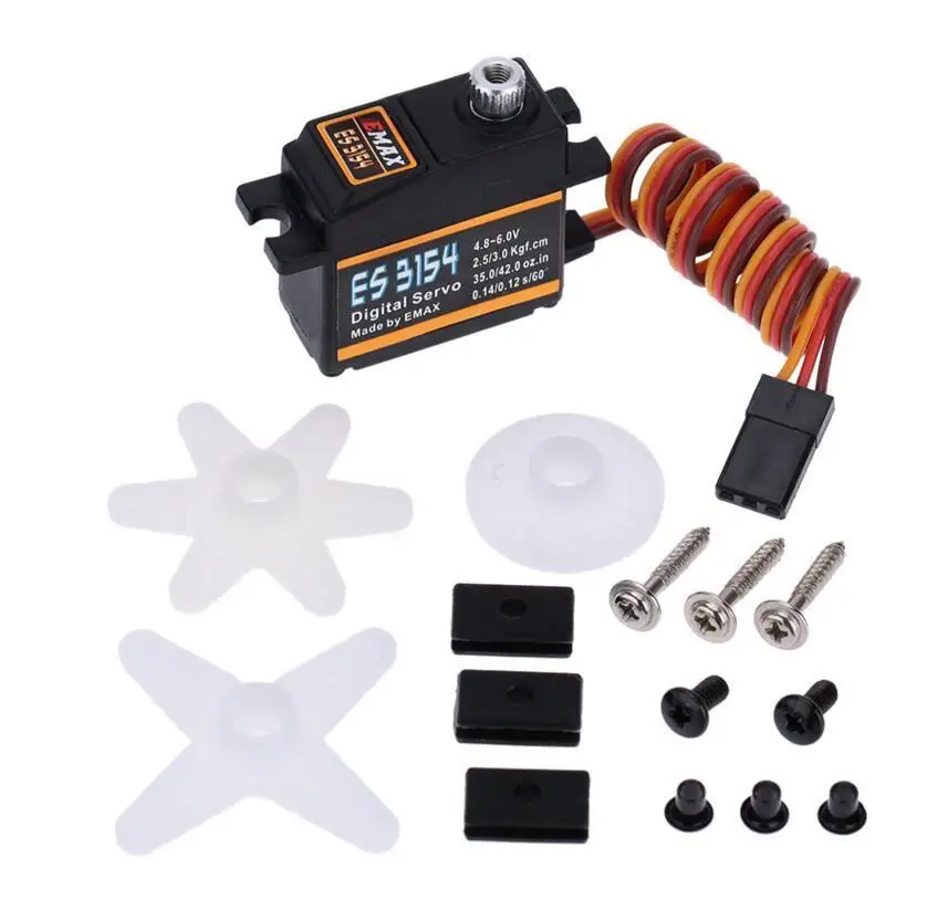 

4pcs EMAX ES3054 upgrade version of ES3154 17g-20G 3KG Metal Digital Servo for RC Helicopter Airplane Car