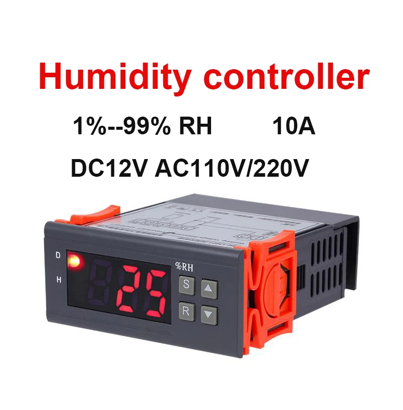 Digital Humidity controller humidity switch+capacitive humidity sensor Humidification dehumidification tool 10A AC220V/110 DC12V Digital Humidity controller humidity switch+capacitive humidity sensor Humidification dehumidification tool 10A AC220V/110 DC12V