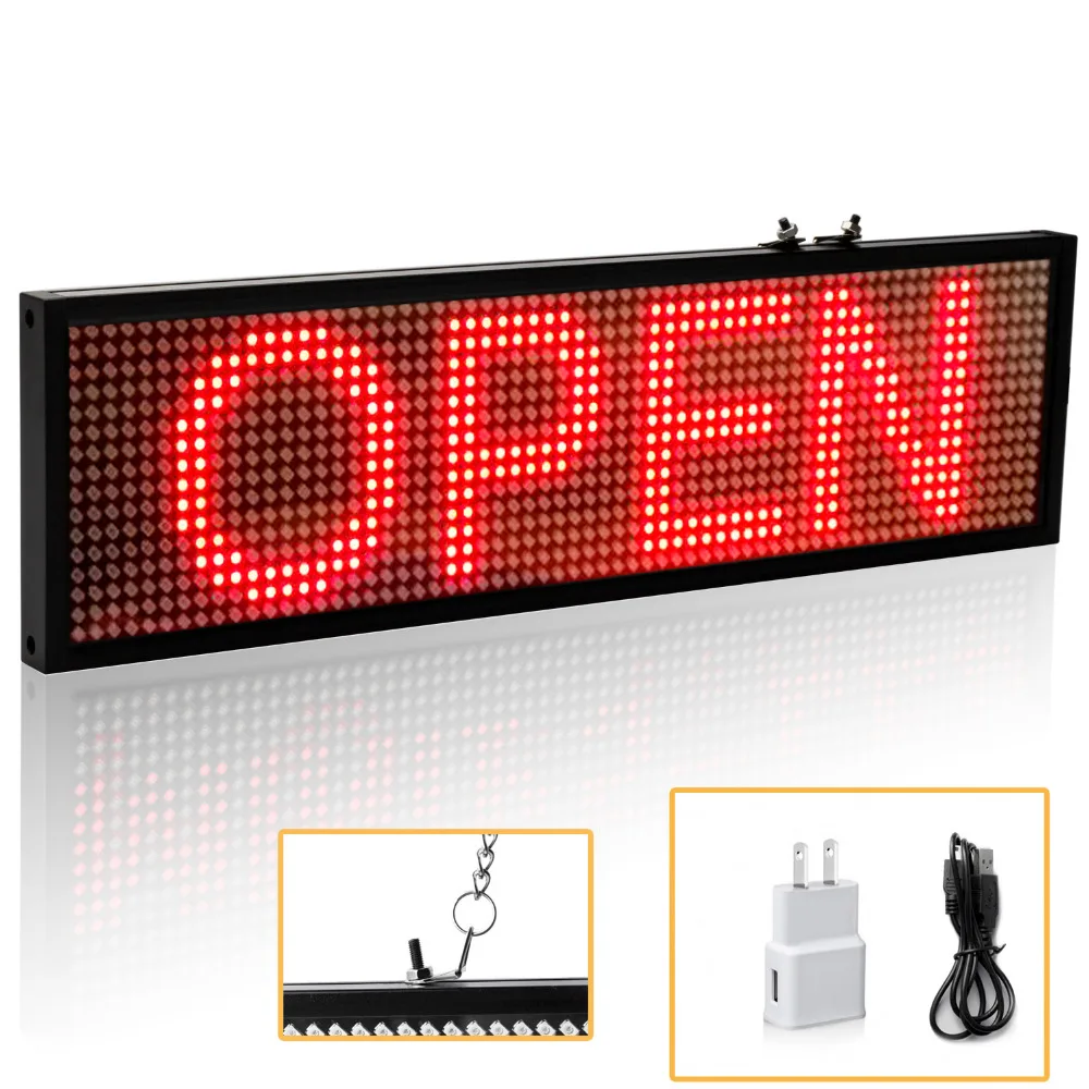 

34cm RED SMD P5 Led Sign Android Phone WIFI Remote Control Programmable Scrolling Message LED Display Board for Business