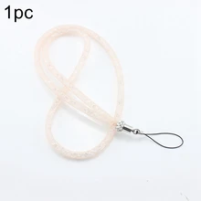 Нейлоновый держатель для ключей, цветная цепочка для шеи, очаровательные блестящие стразы, ремешок для телефона, сетка, длинный ремешок, Модный Блестящий