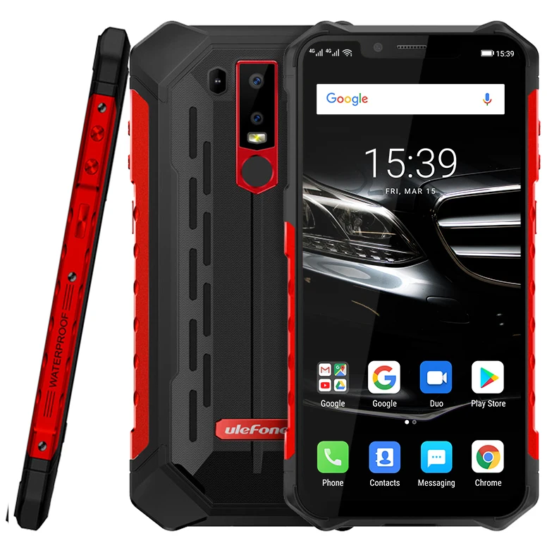 Ulefone Armor 6E Android 9,0 Helio P70 Восьмиядерный водонепроницаемый мобильный телефон 4GB 64GB 6,2 ''с двумя sim-картами, беспроводной зарядкой, NFC Смартфон