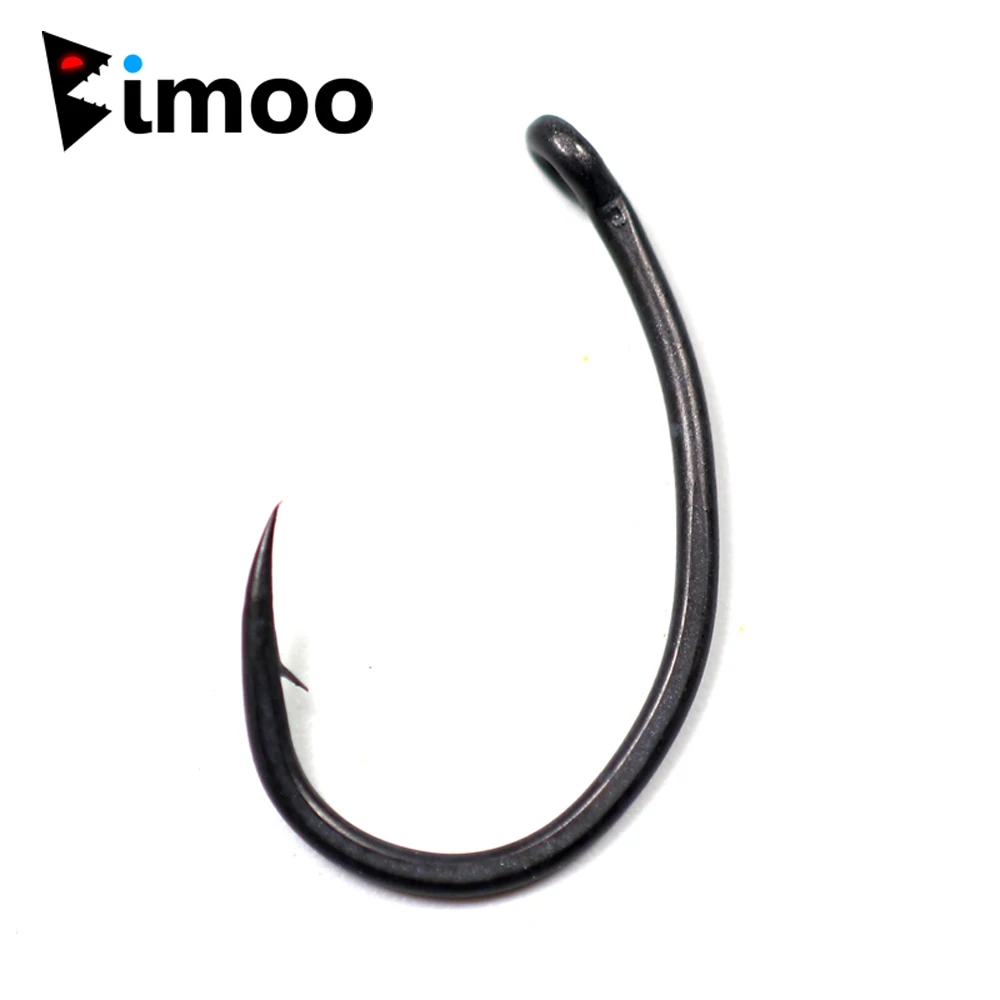 

Bimoo 100pcs Teflon Coating Carp Hooks Yn High Carbon Steel Matt Black with Barb Size 2 4 6 8 10 Europe Japan Carp Fishing Hook