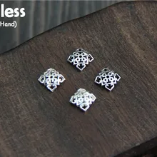 Uglyless Настоящее серебро 925 пробы фурнитура для бусин ювелирные изделия DIY ручной работы Квадратные бусины этнические винтажные полые результаты