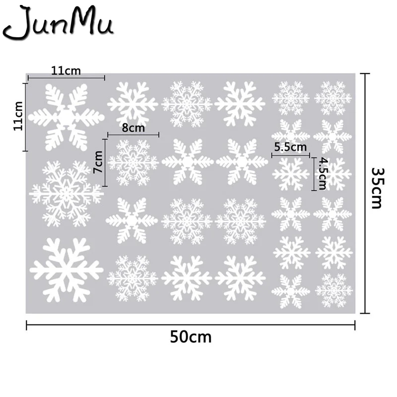 27PCS Christmas Frozen Snow Flakes Wall Sticker Set Removable Vinyl Art Decal Window Stickers Children Christmas Wall Decor