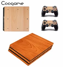 Hot!!! DIY Accepted Wood PVC Sticker For Sony Playstation 4 Pro Console & 2 Control Games