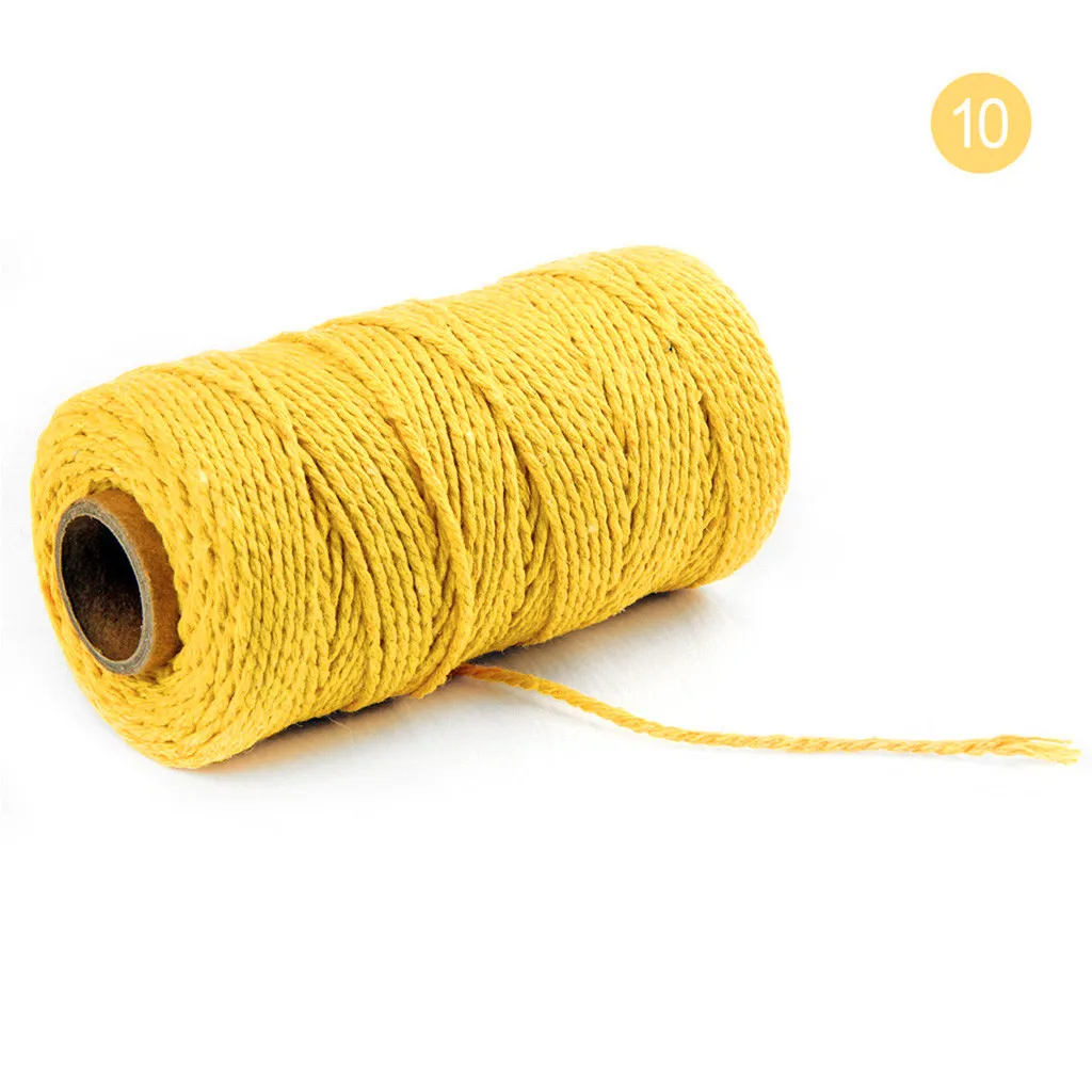 100 м длина/100 ярд Чистый хлопок скрученный шнур веревка ремесла макраме ремесленник многоцветная хлопок лен веревка домашний текстиль