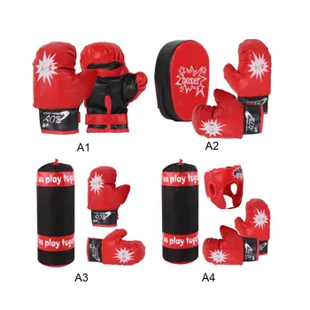 

1pair Kids Toys Boxing Gloves Kit Punching Bag Educational Decompression Sandbag Hanging Toy Set
