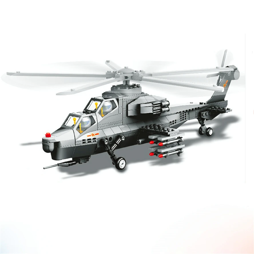 

WANGE JX002 304Pcs Military Fighter Gunship Helicopter Building Blocks Brick Compatible LegoIN Technic Playmobil Toys