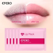 Efero 5 шт. коллаген для губ питательная маска Кристальные гелевые патчи для ухода за губами Антивозрастные увлажняющие отбеливающие Помады для губ эссенция