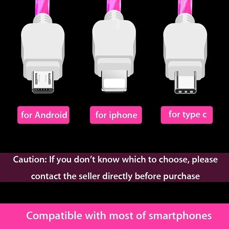 Светодиодный светящийся Micro USB Type C зарядный кабель для Iphone X 8 Huawei Honor 9 Lite Xiaomi Redmi Note
