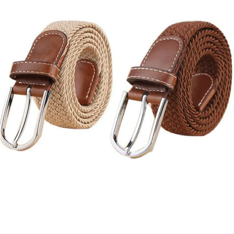 Braided belt tidal leisure wild models Buckle Elastic Belt With Canvas