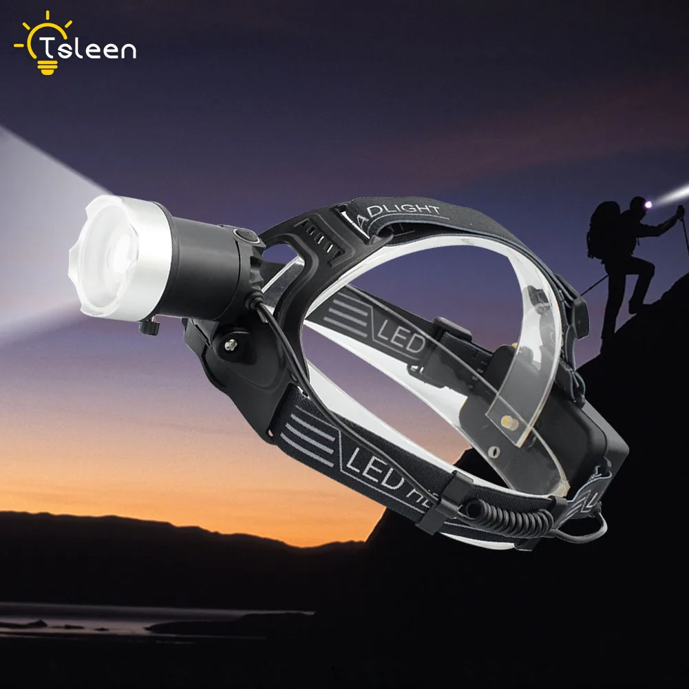 

Led Headlamp T6 Zoomable Headlight Waterproof Head Torch flashlight Head lamp Fishing Hunting Light