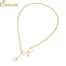 1 Pcs I LOVE YOU Stethoscope Lariat necklace Heart and Stethoscope Pendant for Doctor medical student Gift Doctor Nurse Jewelry