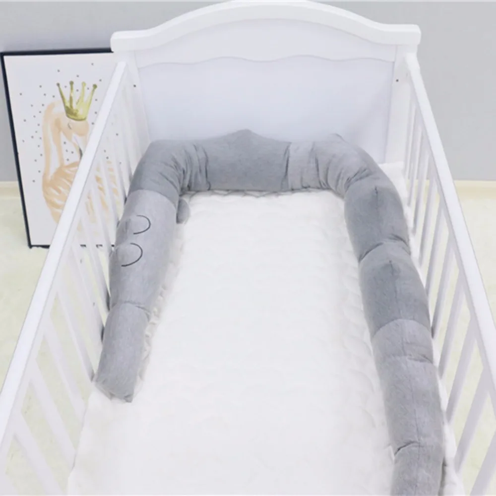 

185cm Baby Crocodile Pillow Cotton Cushion Kids Bed Crib Fence Infant Room Decoration Bumper Toys Pure Color Pad Protection