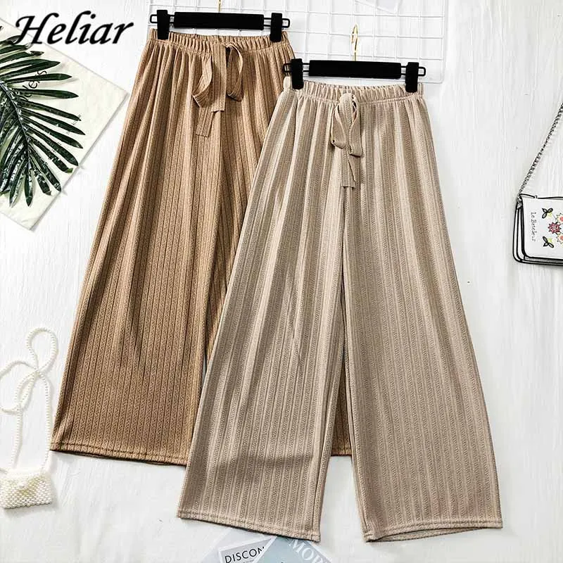 

HELIAR Women Casual Pants Streetwear Loose Pants Women Casual Elegant Black High Waist Trousers Harajuku Korean Style Lady Pants