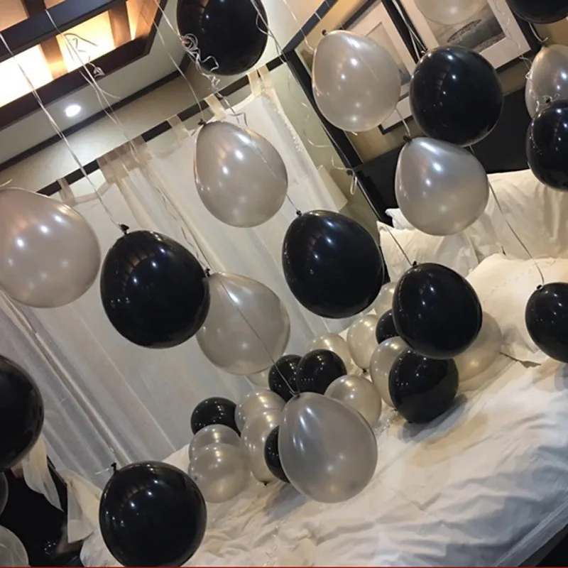 

Black Balloons 10pcs/lot 10inch 1.8g Latex Helium Balloon Inflatable Wedding Decorations Air Balls Happy Birthday Party Balloons