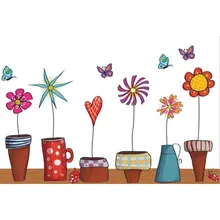 Наклейка на стену, цветок, на окно кухни, наклейка на стену с бабочкой, домашний декор, ванная комната, виниловые наклейки на стены, украшение детской комнаты