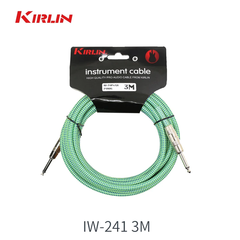 Kirlin Anti interferentie Elektrische Gitaar Audiokabel 3 м/6 м Bas kabel Lijn Koperen Instrument Kabel(vier kleuren te kiezen