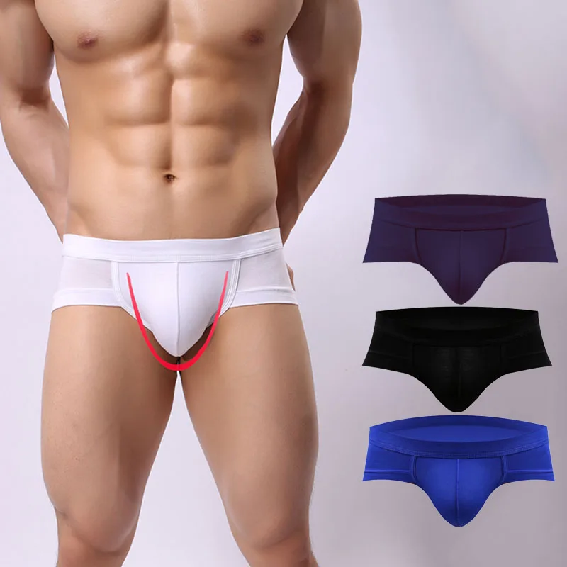 

DEWVKV Mens Clothing 2019 Ventilation Modal Gay Men Underwear Comfortable Men Briefs Bikini Solid Breathable Washable Durable XX