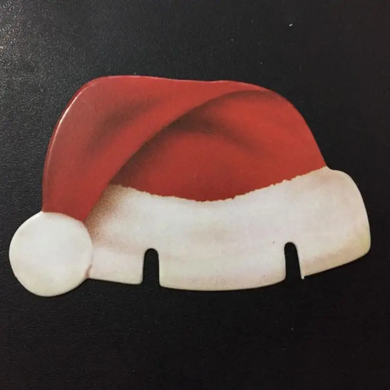 10 шт./упак. рождественские украшения для стола чашки милый Санта Клаус карты орнамент Рождество вечерние сумки подарка Стекло украшение шапка Санты - Цвет: B