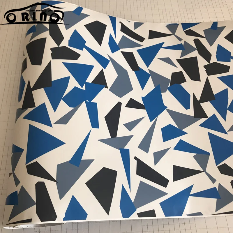 Blue White Camouflage Vinyl Film-1