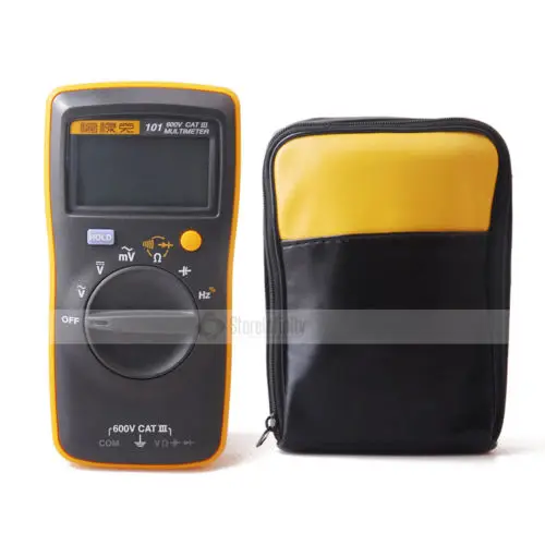 

New Fluke 101 Basic Palm-sized Mini Pocket auto range Digital Multimeter AC/DC Voltage Resistance Capacitance With Soft Case