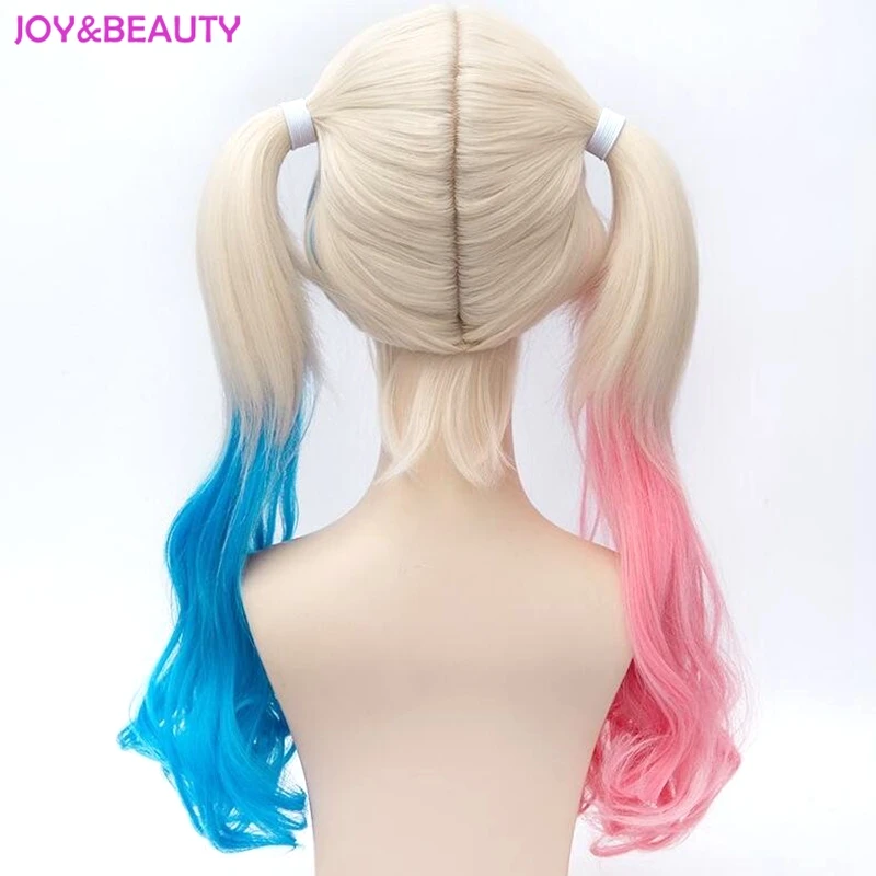 JOY & BEAUTY Hair Harley Quinn Cosplay peluca estilo ondulado sintético Cola de Caballo Peluca de alta temperatura Cos peluca envío gratis JOY & BEAUTY Hair Harley Quinn Cosplay peluca estilo ondulado sintético Cola de Caballo Peluca de alta temperatura Cos peluca envío gratis
