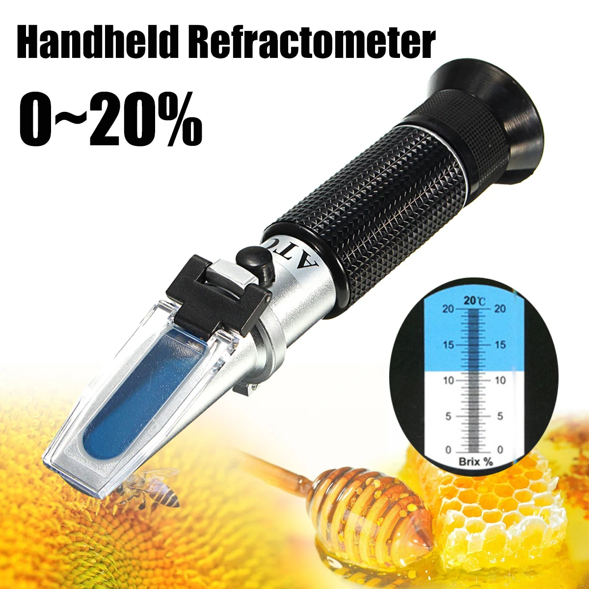

Sweetness test refractometer Sugar Measuring Reader Meter Range 0-20% Brix New Arrival