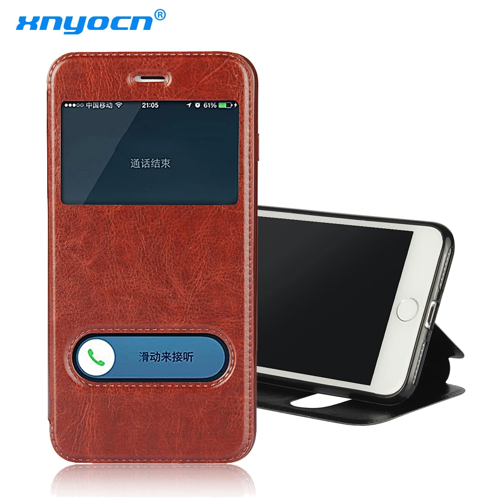 

Coque for IPhone SE Cover Window View Case Flip Leather Fundas for IPhone 5 5s 7 6 6s Plus Huawei P8 Lite Nexus 6P Sony M4 Aqua