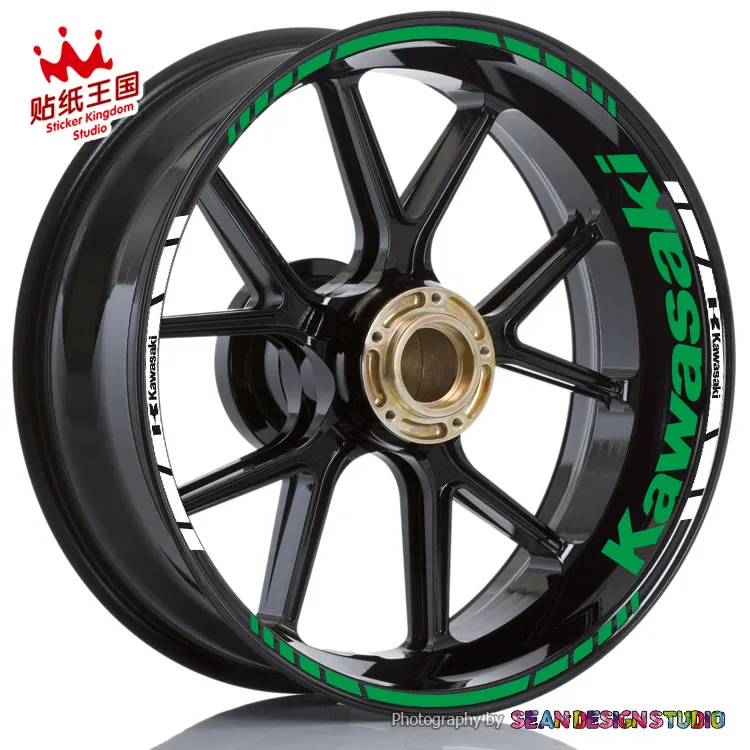 For Kawasaki ZX-6R ZX-9R ZX-10R ZX-12R Z1000 Z800 Z750 636 Motorcycle Wheel Sticker Decal Reflectiv