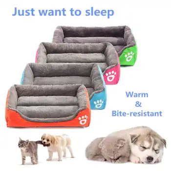 

Soft Dog Puppy Pet Supplies Dog Bed Mat Kennel Nest For Small Medium Dogs Winter Warm Plush Bed House Waterproof Cloth