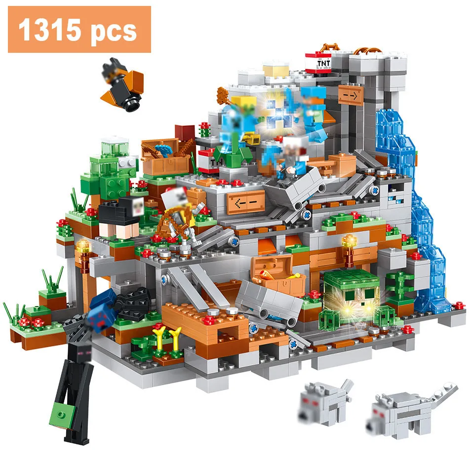 My World Mountain Cave Building Blocks Compatible LegoINGLYS Minecrafted Mini 21137 Aminal Alex Figures Bricks Toys For Children My World Mountain Cave Building Blocks Compatible LegoINGLYS Minecrafted Mini 21137 Aminal Alex Figures Bricks Toys For Children