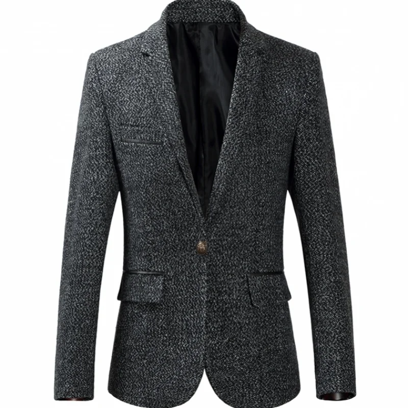 HCXY осень зима деловой мужской блейзер мужской повседневный пиджак высокое качество мужской деловой пиджак пальто популярный дизайн