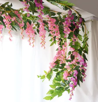 

4pcs Wisteria Flower Rattans 1.8M Artificial Wisteria Vines Flowers for Wedding Party Home Artificial Decorative Flowers