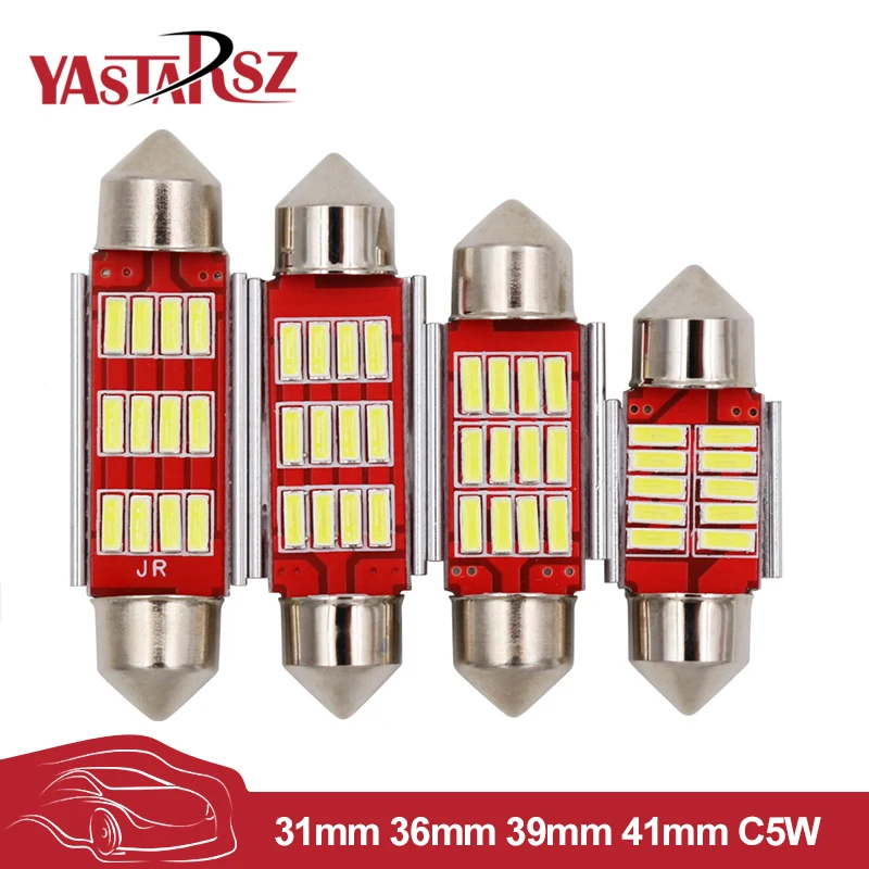 4pcs 31mm 36mm 39mm 41mm C5W C10W CANBUS NO Error Auto Festoon Light 12 SMD 4014