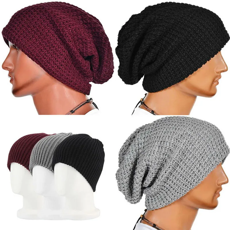 

Unisex Chic Men Women Warm Winter Knit Beanie Skull Slouchy Oversize Cap Hat